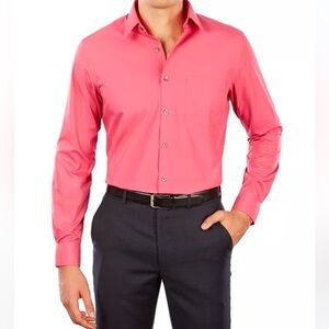 EXPRESS Men’s 1MX Modern Fit Button Down Shirt in Salmon Pink